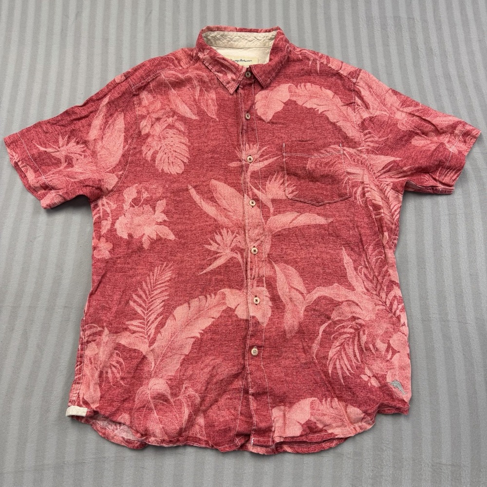 Tommy Bahama Button Down Men's Short Sleeve Shirt Tropical Size Large
